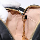 GUCCI Sherry Line Shoulder Bag Suede Navy Gold 517350 Auth sw1285-20