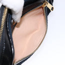 GUCCI Sherry Line Shoulder Bag Suede Navy Gold 517350 Auth sw1285-22