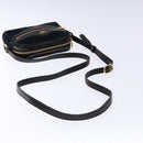 GUCCI Sherry Line Shoulder Bag Suede Navy Gold 517350 Auth sw1285-7