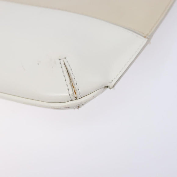 Salvatore Ferragamo Hand Bag Patent leather Beige Gold Auth sw1286