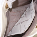 Salvatore Ferragamo Hand Bag Patent leather Beige Gold Auth sw1286-19