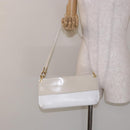 Salvatore Ferragamo Hand Bag Patent leather Beige Gold Auth sw1286-20