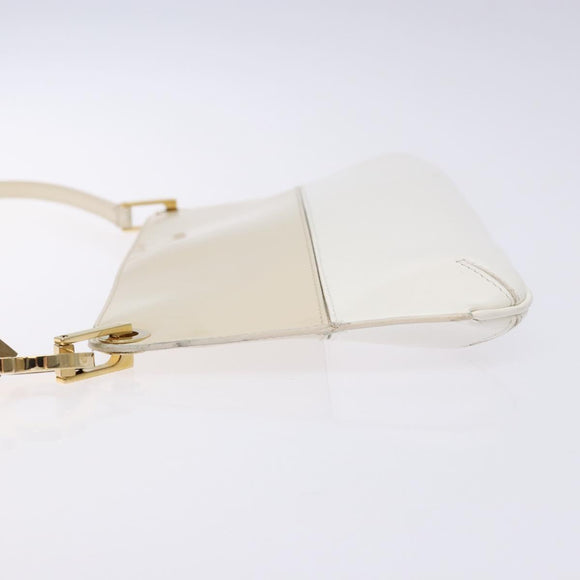 Salvatore Ferragamo Hand Bag Patent leather Beige Gold Auth sw1286