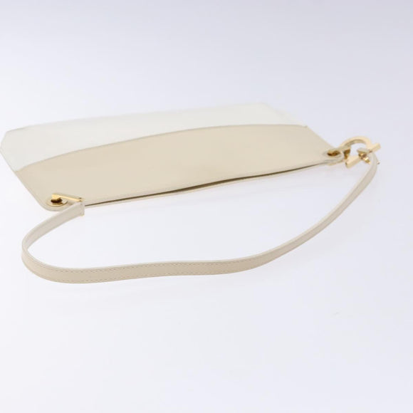 Salvatore Ferragamo Hand Bag Patent leather Beige Gold Auth sw1286