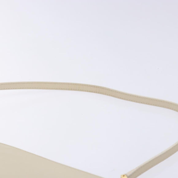 Salvatore Ferragamo Hand Bag Patent leather Beige Gold Auth sw1286