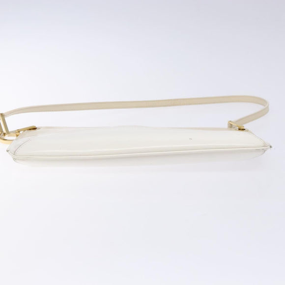 Salvatore Ferragamo Hand Bag Patent leather Beige Gold Auth sw1286