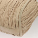 BALLY Shoulder Bag Leather Beige Gold Auth sw1288-13