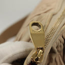 BALLY Shoulder Bag Leather Beige Gold Auth sw1288-16