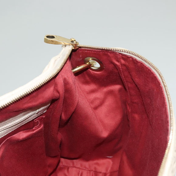 BALLY Shoulder Bag Leather Beige Gold Auth sw1288