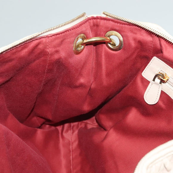 BALLY Shoulder Bag Leather Beige Gold Auth sw1288