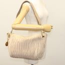 BALLY Shoulder Bag Leather Beige Gold Auth sw1288-23