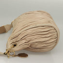 BALLY Shoulder Bag Leather Beige Gold Auth sw1288-5