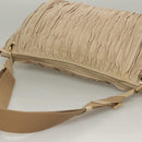 BALLY Shoulder Bag Leather Beige Gold Auth sw1288-6