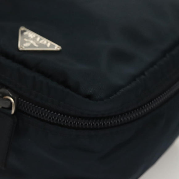 PRADA Hand Pouch Nylon Navy Silver Auth sw1292
