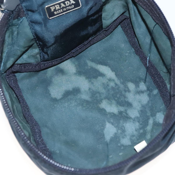 PRADA Handtasje Nylon Navy Zilver Auth sw1292
