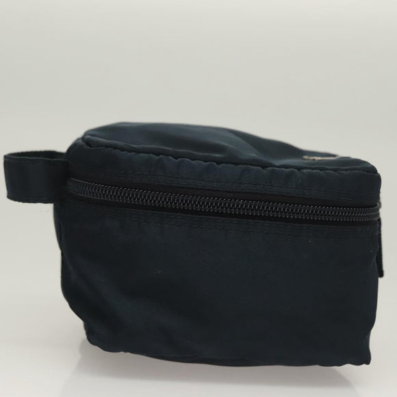 PRADA Handtasje Nylon Navy Zilver Auth sw1292