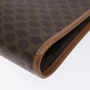 CELINE Macadam Canvas Clutch Bag PVC Leather Brown Auth sw1294-15