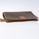 CELINE Macadam Canvas Clutch Bag PVC Leather Brown Auth sw1294-5