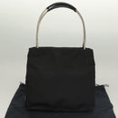 PRADA Handtas Nylon Zwart Zilver Auth sw1295-12
