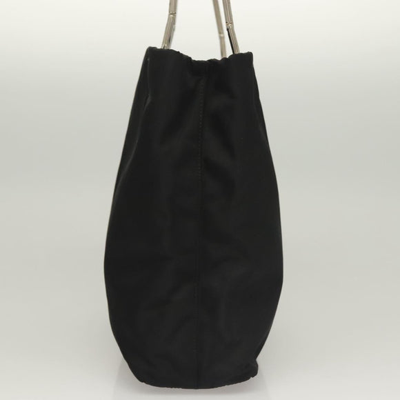 PRADA Handtas Nylon Zwart Zilver Auth sw1295