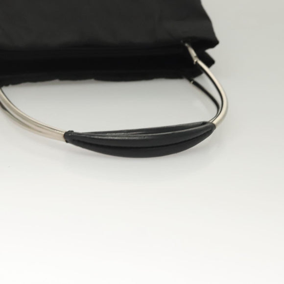 PRADA Handtas Nylon Zwart Zilver Auth sw1295