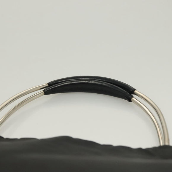 PRADA Handtas Nylon Zwart Zilver Auth sw1295