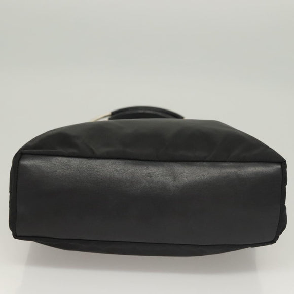 PRADA Handtas Nylon Zwart Zilver Auth sw1295