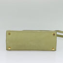 Salvatore Ferragamo Vala Hand Bag Suede 2way Beige Gold Auth sw1296-11