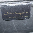 Salvatore Ferragamo Vala Hand Bag Suede 2way Beige Gold Auth sw1296-17