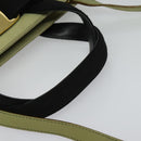 Salvatore Ferragamo Vala Hand Bag Suede 2way Beige Gold Auth sw1296-7