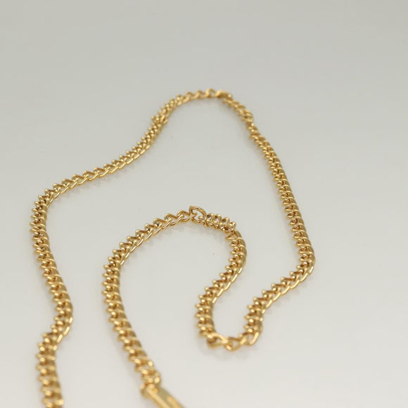 Salvatore Ferragamo Chain Shoulder Bag Enamel Black Gold Auth sw1298