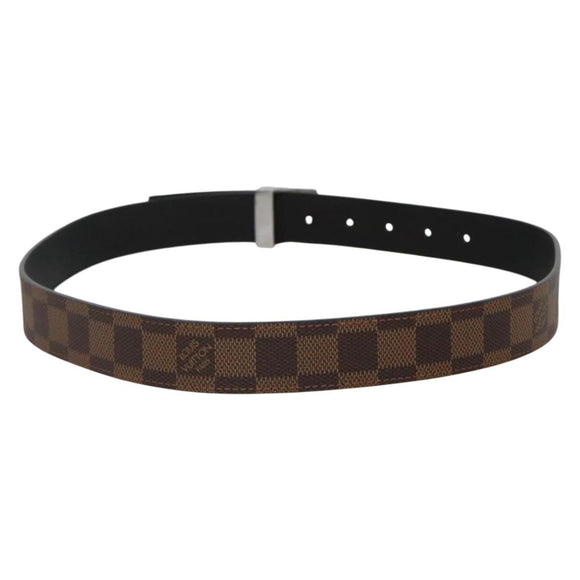 LOUIS VUITTON Damier Ebene Ceinture Carre Belt 36.6"" LV Auth sw1302