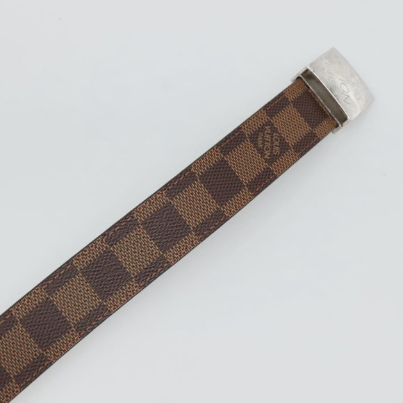 LOUIS VUITTON Damier Ebene Ceinture Carre Belt 36.6"" LV Auth sw1302