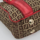 FENDI Zucchino Canvas Tote Bag Beige Gold Auth sw1303-14