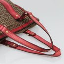 FENDI Zucchino Canvas Tote Bag Beige Gold Auth sw1303-7