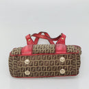 FENDI Zucchino Canvas Tote Bag Beige Gold Auth sw1303-5