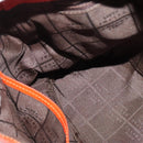 CELINE Shoulder Bag Canvas Orange Silver Auth sw1304-11