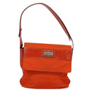 CELINE Shoulder Bag Canvas Orange Silver Auth sw1304-12
