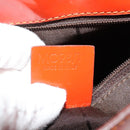 CELINE Shoulder Bag Canvas Orange Silver Auth sw1304-14