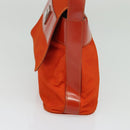 CELINE Shoulder Bag Canvas Orange Silver Auth sw1304-18