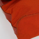CELINE Shoulder Bag Canvas Orange Silver Auth sw1304-2