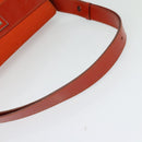 CELINE Shoulder Bag Canvas Orange Silver Auth sw1304-20