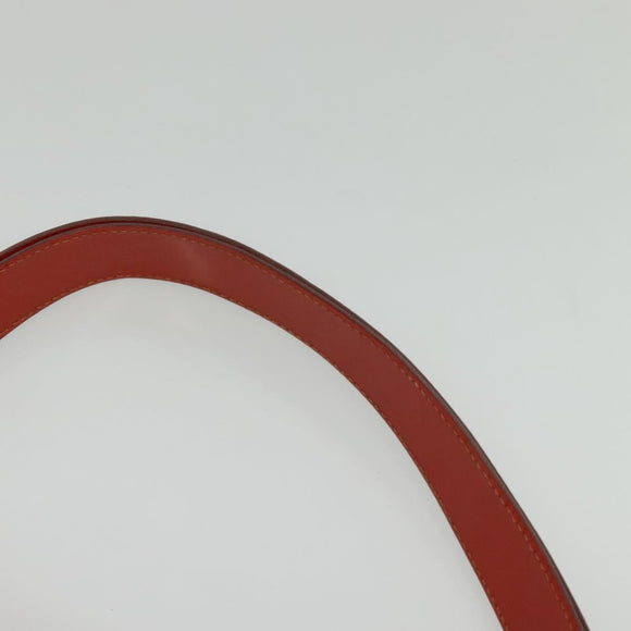 CELINE Shoulder Bag Canvas Orange Silver Auth sw1304