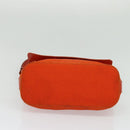 CELINE Shoulder Bag Canvas Orange Silver Auth sw1304-22
