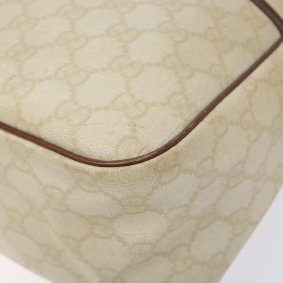 GUCCI GG Supreme Hand Bag PVC White Gold 189898 Auth sw1305