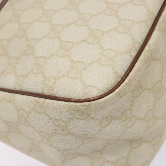 GUCCI GG Supreme Hand Bag PVC White Gold 189898 Auth sw1305
