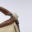 GUCCI GG Supreme Hand Bag PVC White Gold 189898 Auth sw1305-8