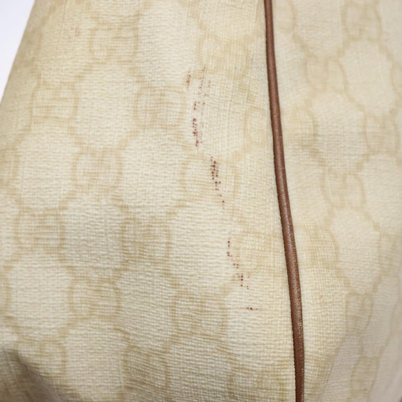 GUCCI GG Supreme Hand Bag PVC White Gold 189898 Auth sw1305