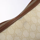 GUCCI GG Supreme Hand Bag PVC White Gold 189898 Auth sw1305-10