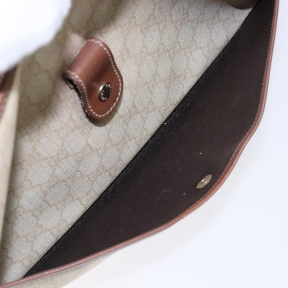 GUCCI GG Supreme Hand Bag PVC White Gold 189898 Auth sw1305